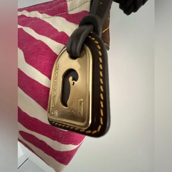 Dooney & Bourke Washed Cotton Canvas w/Leather Trim Small Handbag - sample - Picture 9 of 16